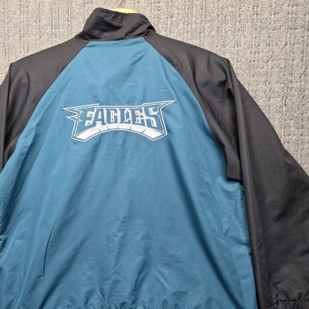 Philadelphia Eagles Windbreaker Jacket Mens 2XL 1/4 Zip Pullover Embroidered NFL